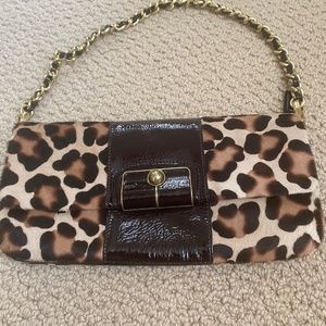 Coach Clutch- Kristin Leopard hair calf